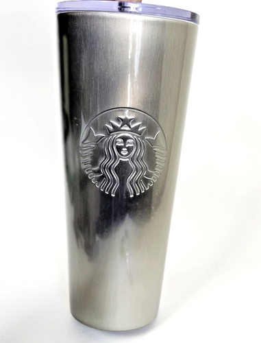 Starbucks 24oz Acero Inoxidable Plateado Cromo Repujado Sirena Vaso Frío NUEVO - Imagen 2 de 6