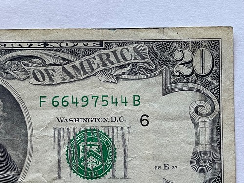 $20 Twenty Dollar Bill Federal Reserve Note 1995 Atlanta F Block NICE Money - Picture 2 of 3