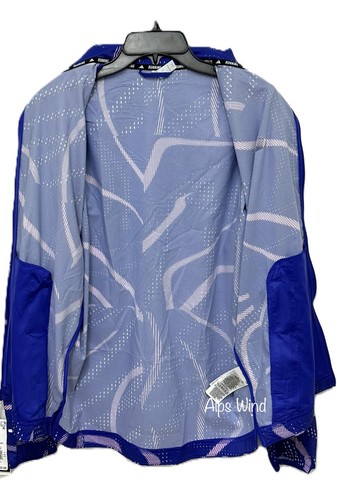 Giacca uomo FZ Adidas On The Run Break The Norm blu bianca nuova con etichette $100 taglia M IQ3805 - Foto 6 di 10