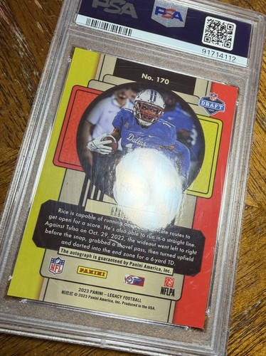 2023 LEGACY RASHEE RICE PREMIUM PENMANSHIP SILVER RC AUTO PSA 10 AUTO 10 READ - Picture 3 of 4