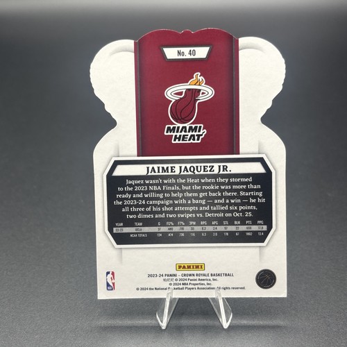 2023-24 Panini Crown Royale Jaime Jaquez Jr Rookie /8 RC #40 SSP - Picture 4 of 6