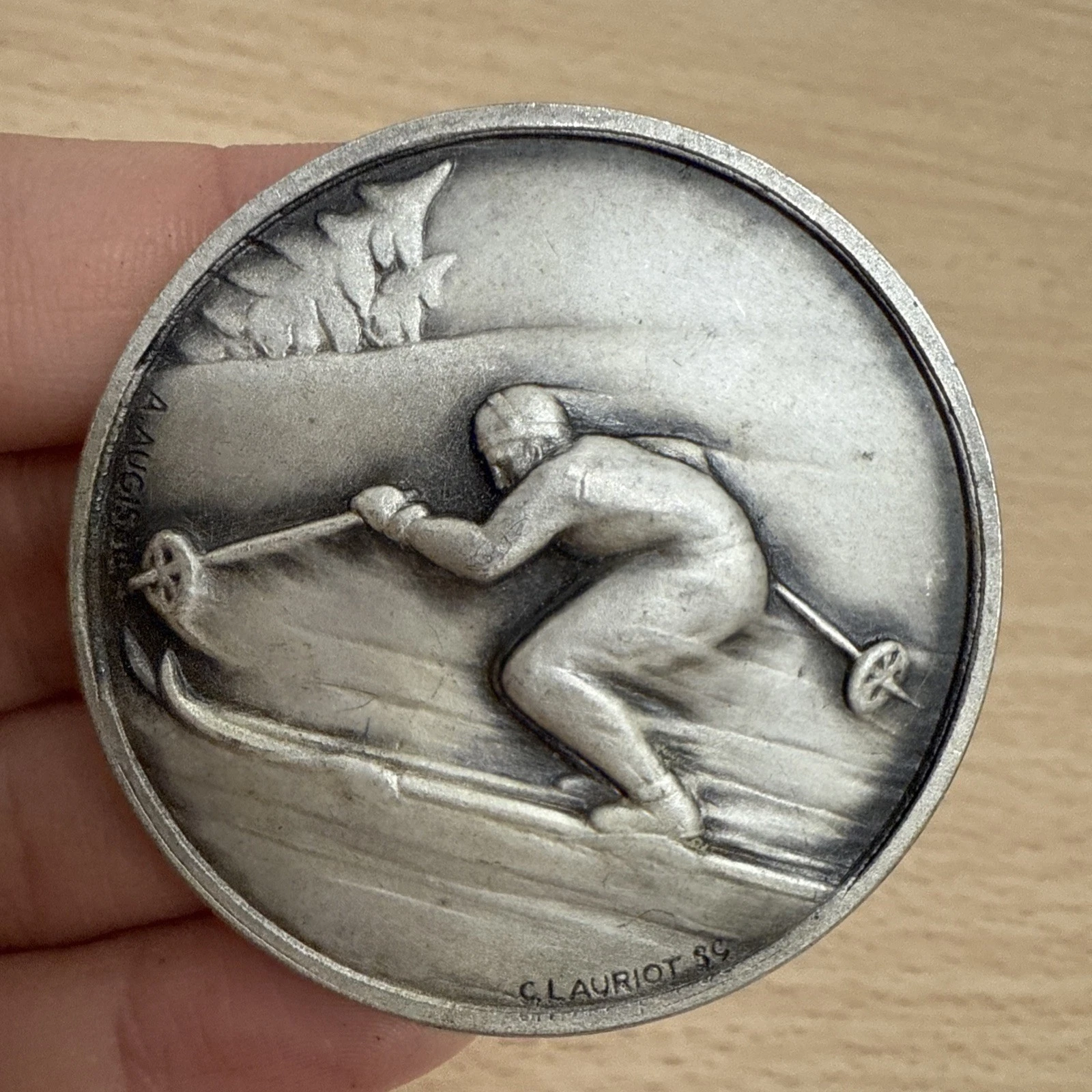 Médaille Skieur Ski De Fond 2eme Prix 1952