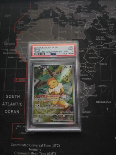 PSA 9 Eevee 173 Pokemon Prismatic Evolutions PC ETB Promo Stamped Pokemon Center