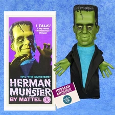 1964 HERMAN MUNSTER TALKING PUPPET by Mattel TALKS Munsters NICE!