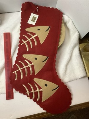 New Cat Kitty Christmas Stocking Fish Fish Bones