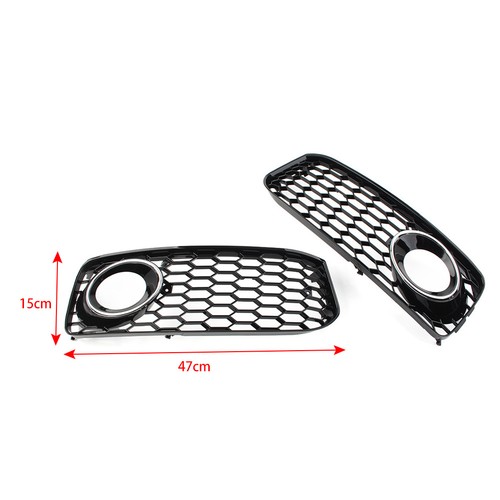 Wabenförmige Frontstoßstangengrillabdeckung für Audi A5 S5 B8 2008–2012, Chrom - Picture 9 of 9