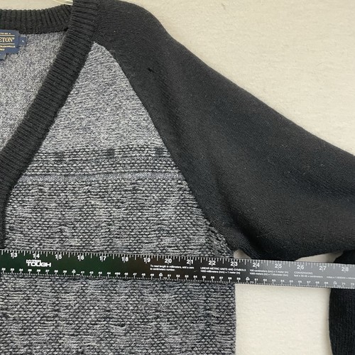 Pendleton Mens Sweater Cardigan Gray 100% Shetland Wool V-Neck Size Large *Read* - Picture 10 of 11