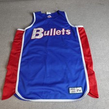 Vintage Baltimore Bullets Basketball Jersey 2XL Blue Hardwood Classics