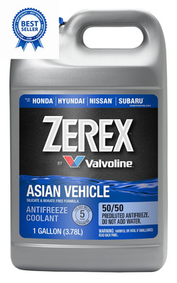Zerex Asian Vehicle Blue Silicate and Borate Free 50/50 1 Gallon, 
