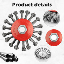 Wire Wheel for 4 1/2 Angle Grinder, 5 Pack 4.5 Inch Twist Knotted Wire Brush for