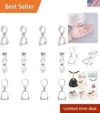 Polished 100pcs Brass Pinch Clip Bail Clasps - 12mm for Crafting Unique Pendants