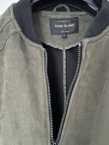 River Island Moleskin Khaki Bomber Size M Excellent Condition - Picture 3 of 7