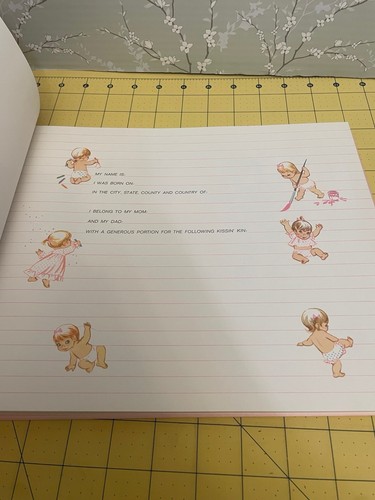 Vintage Mid Century CR Gibson Im A Girl rosa Andenken Album Baby Schallplatte Buch - Bild 7 von 11