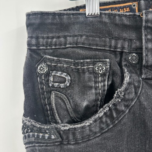 Rock Revival Lambeth Straight Leg Black Jeans Men's 34x30 Denim Designer - Picture 12 of 15