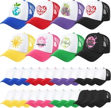 Jeyiour 48 Pack Trucker Hat Bulk Polyester Adjustable Large, Mixed Colors 