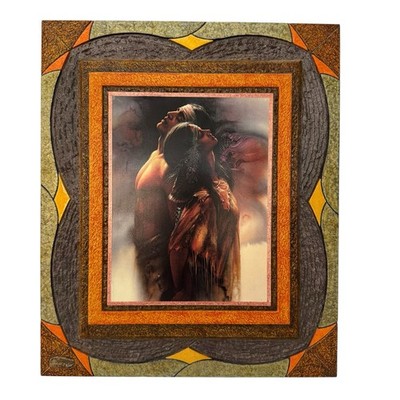 Handmade One of a Kind 3D Sculptured Frame Art Native Amer 15.5'' x 18.5'' Signed