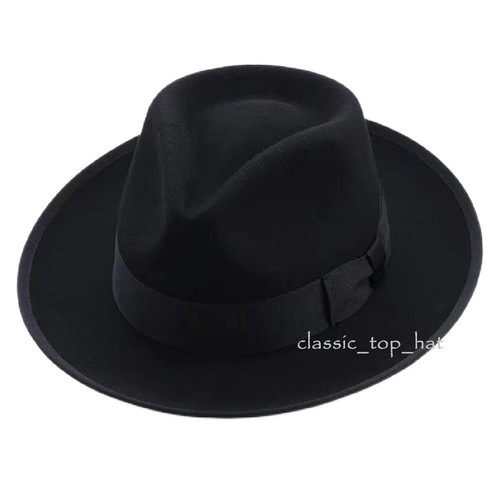 Sombrero Fedora Indiana Jones de fieltro de lana premium banda de grosgrain aplastable al aire libre - Imagen 2 de 8