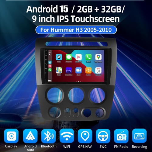 2+32G Android 15 Car Stereo Radio GPS for Hummer H3 2005-2010 Wifi Carplay FM - Picture 2 of 12