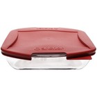 Anchor Hocking 8-Inch Square Essentials Cake Dish with Cherry Embrace Lid