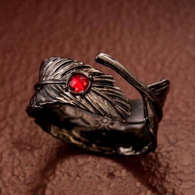 Ghibli Howl's Moving Castle Black Feather Ring New Sealed