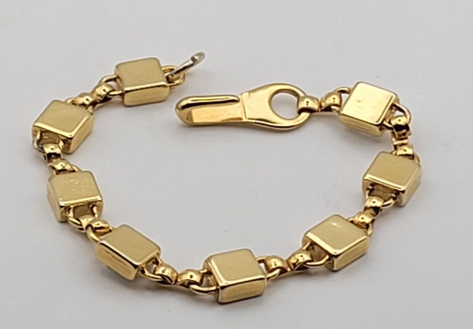 Bijou Bracelet Vintage Metal Doré Et Cristal Blanc #TA# K34 - Photo 3/4