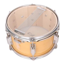 Glarry 10 x 6" Snare Drum Poplar Wood Snare Drum Wood Color