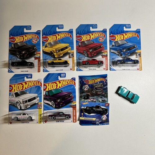 Hot Wheels ’91 GMC Syclone Black Red Yellow White Purple Mystery Black Lot Of 8 - Picture 3 of 6