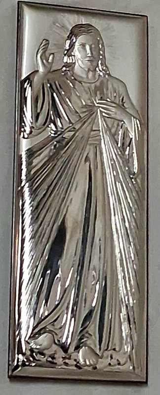 Max Valiano Wood & Sterling Silver Italy Jesus High Relief Plaque 12.25“X4.25“￼