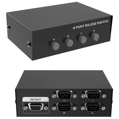 RS232 Switch 4 in 1 Out RS232 Serial DB9 Pin Switcher 4x1 for PC Console1635 - Picture 2 of 6