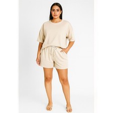 Tracksuit T shirt Top Cycling Shorts Co Ord Set Lounge Wear Womens Suit Oversize