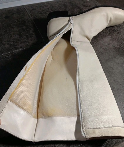 Valley Lane "Cheryl" Leather 16" Buckle Riding Boots Women's (Size 8.5) Cream - Picture 12 of 23