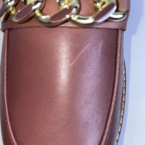 Naturalizer Desi Loafer Size 9W Cappuccino Lug Sole/Heel Gold Chain Trim - Bild 9 von 12