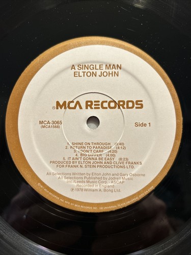 Elton John A Single Man Gatefold Vinyl LP 12" 1978 MCA Records MCA-3065 - Picture 14 of 21