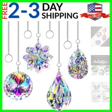 4pcs Crystal Suncatchers for Window Hanging Sun Catchers Indoor Rainbow Maker...