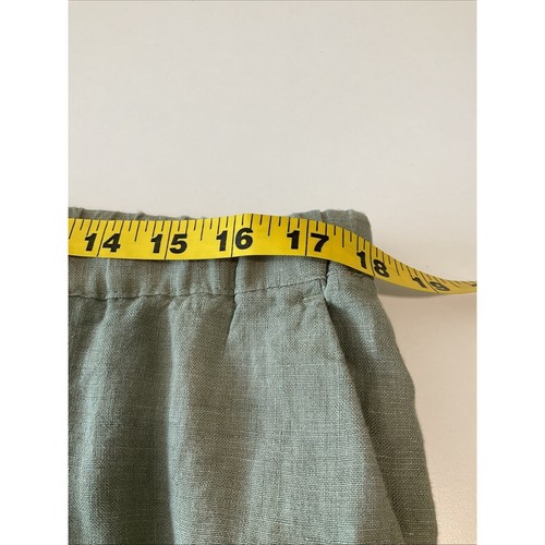 Neu MNG Leinenhose grün Kordelzug Überziehtaschen gerades Bein XL - Bild 7 von 8