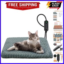 Heated Cat Bed, Waterproof Cat Heating Pad with Timer Temperature Adjustable,...