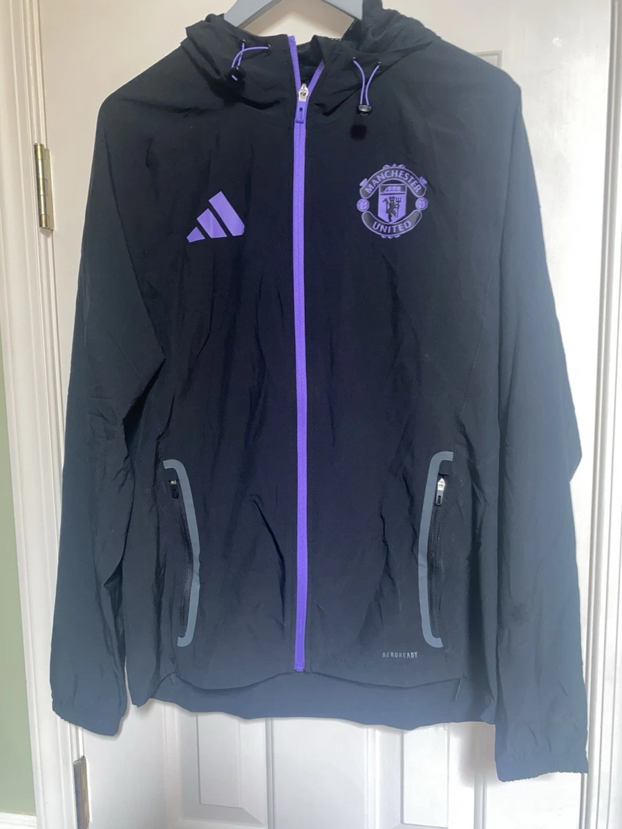 Manchester United Black International Club Soccer Fan Jackets for