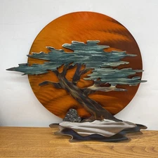 “Cypress Sunset" by Steel Dreams One of a Kind Recycled Steel Sculpture 14” Tall