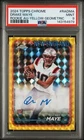 2024 Topps Chrome Drake Maye Rookie Auto Yellow Geometric Refractor 50/75 PSA 9