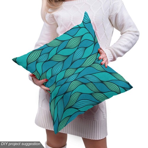 Teal Hobby Sewing & DIY Fabric by The Yard, Abstract Wave Design with Colorfu... - Picture 5 of 6