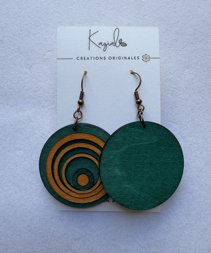 🌀 Nébuloop – Boucles d’oreilles en bois Artisanales - Picture 2 of 2