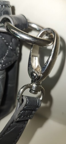 Libby Edelman Dark GRAY Rhinestone Studded Crossbody Purse 10" X 8" Y2k Glam - Picture 6 of 9