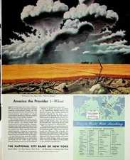 Original 1947 Vintage Print Ad: Painting by John Rogers Cox, "Storm in Kansas"