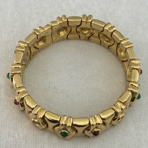 Cabachon CZ Rubin, Smaragd Saphir, goldfarbenes Armband - Bild 9 von 10