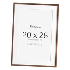 20x28 Oak Picture Frame for Wall, 20x28 - 1P USA-Sourced Oak Wood Walnut Color