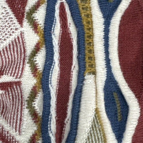 Vintage PURELY AUSTRALIAN Cardigan Woman’s Medium Multicoloured 3D Wool Knit - Foto 14 di 15