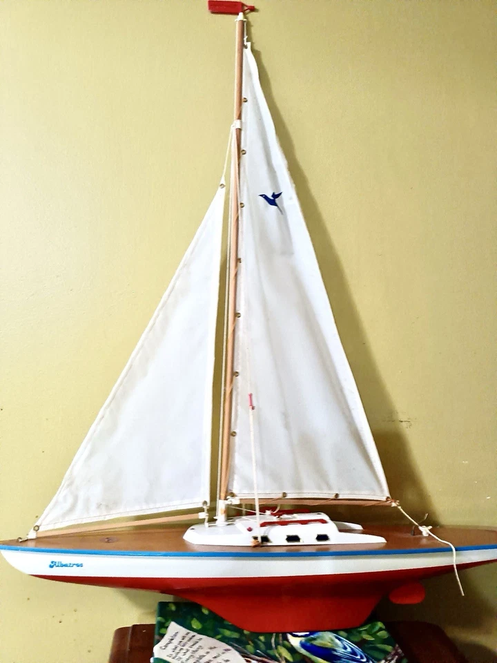 Vintage WOOD Sailboat POND Toy Boat SEIFERT Segelboote GERMANY Günther Albatros - Image 3 of 4