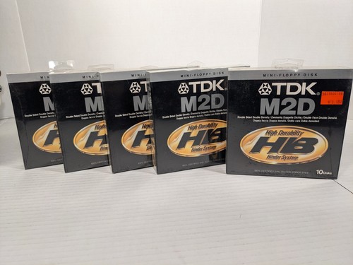 NEW 5 Boxes of TDK M2D DSDD Double Sided Double Density 5.25 Disks 5 1/4 SEALED