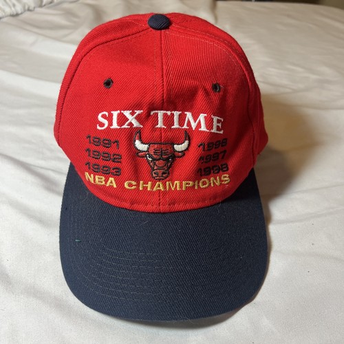 Vintage 1998 Chicago Bulls NBA 6 Time Snapback Hat Red Michael Jordan See Photo - Picture 1 of 12