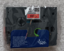 BYZ Label Tape 12mm 0.47" Laminated Red